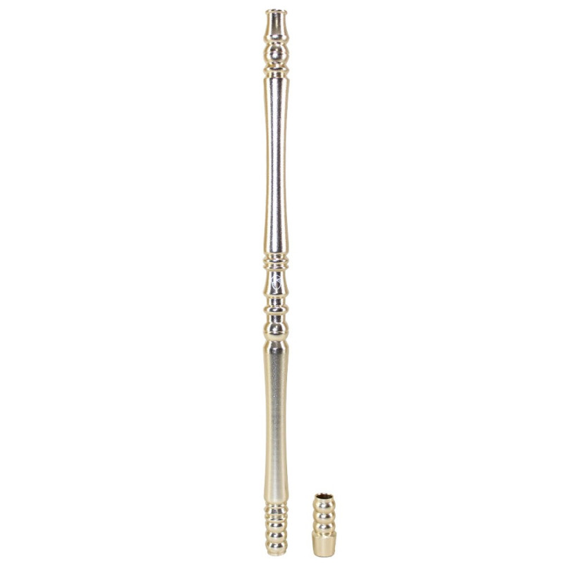 Narguile Sultan Miid Médio Completo Champagne Dourado + Rosh Seven
