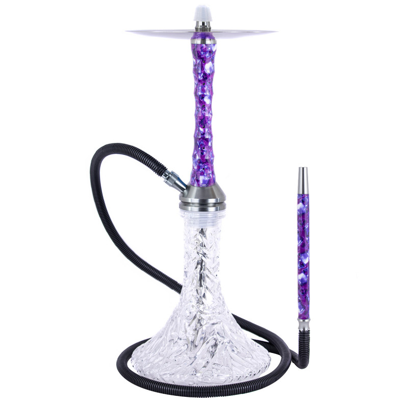 Narguile Médio Luxx Completo MS-290 Roxo Respiro no Corpo + Bolsa